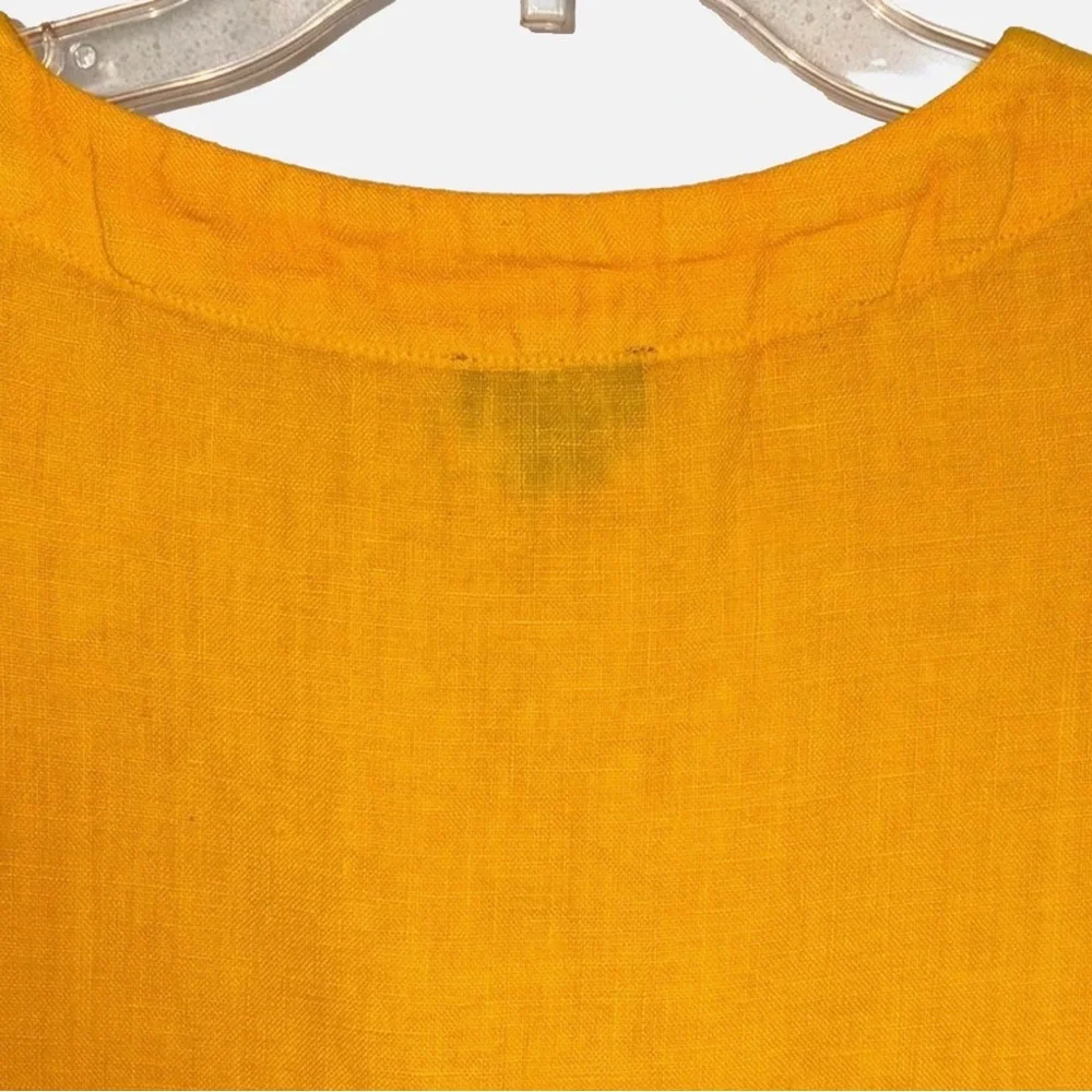 Vilebrequin Girls Linen Dress Size 4 Yellow Pockets Luxury Resort